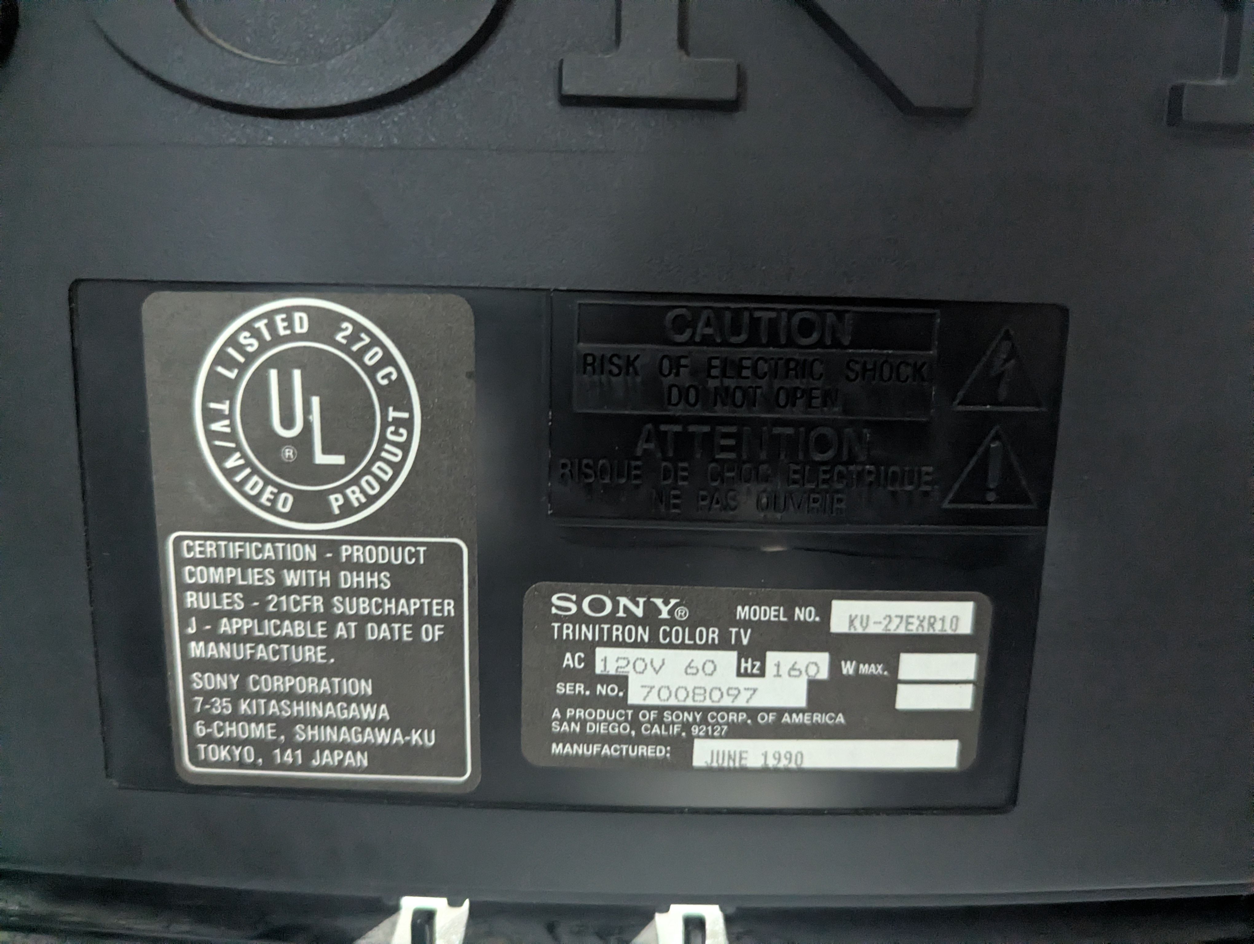 Sony KV-27EXR10