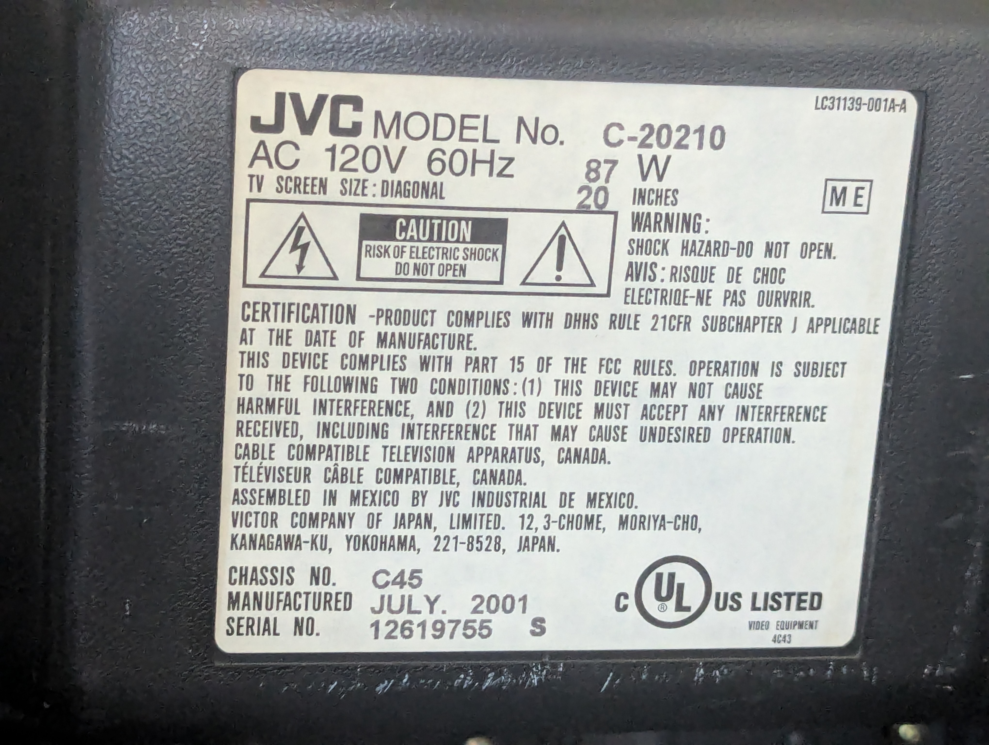 JVC AV-20210