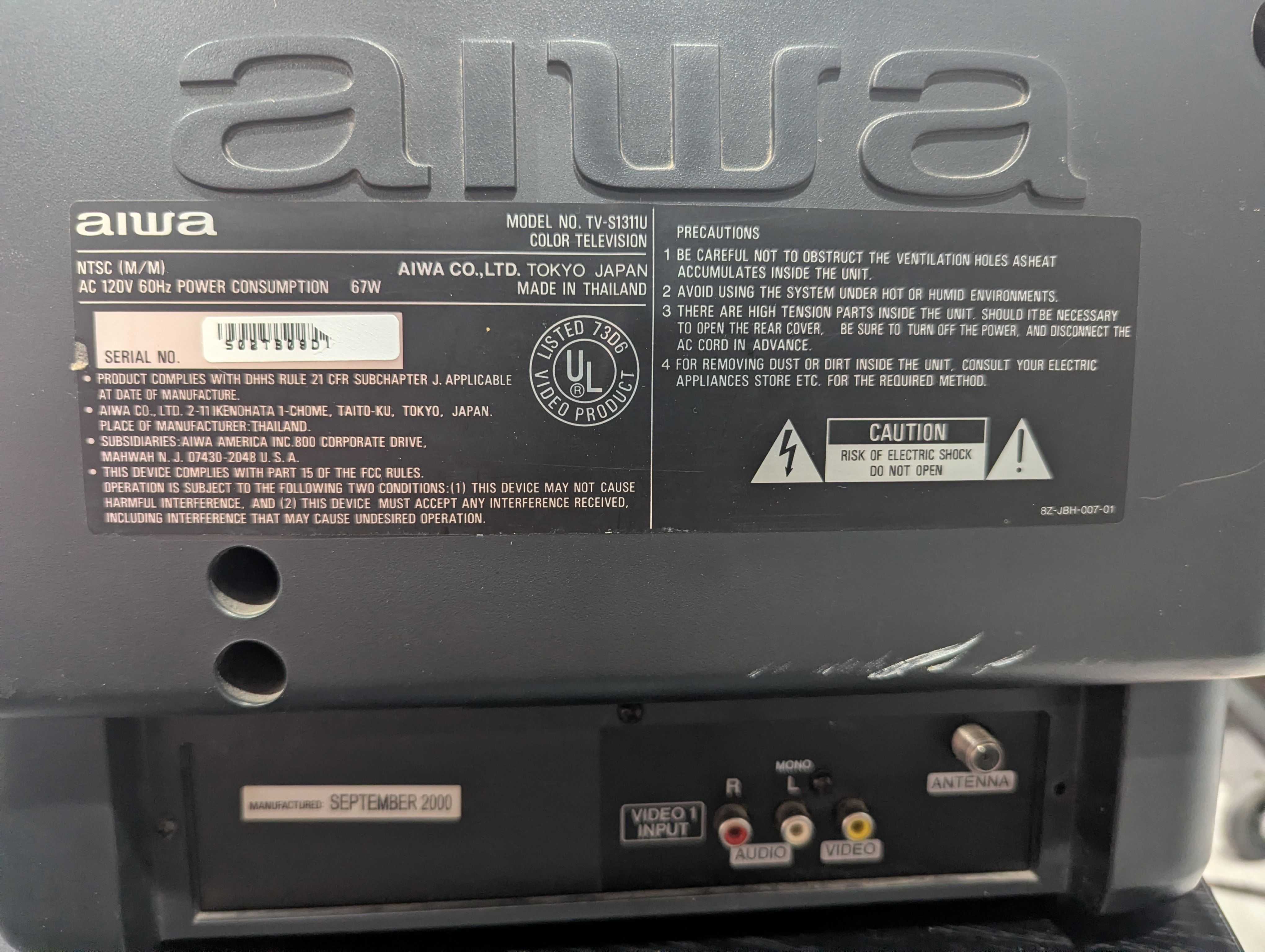 Aiwa TV-S1311