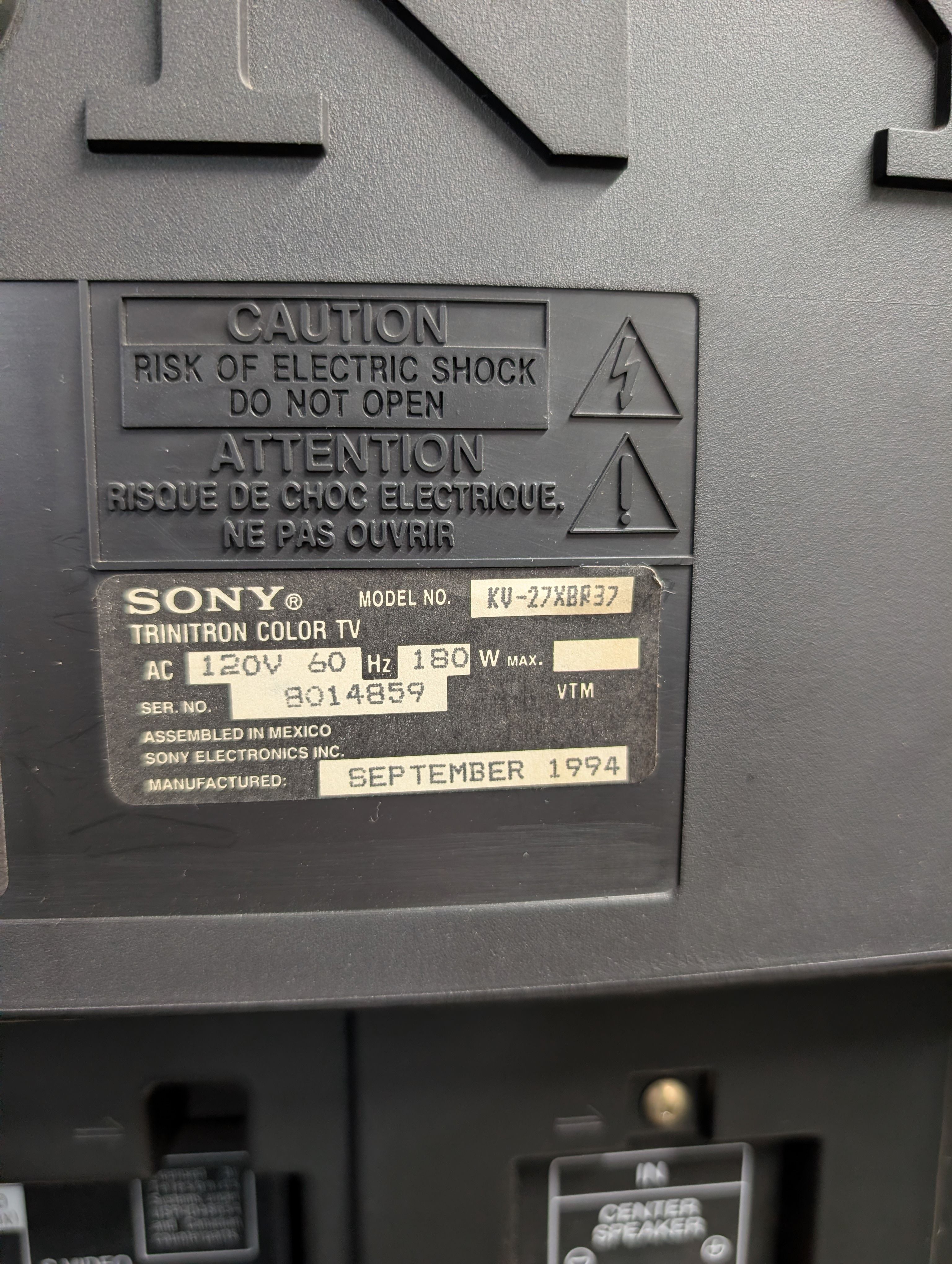 Sony KV-27XBR37