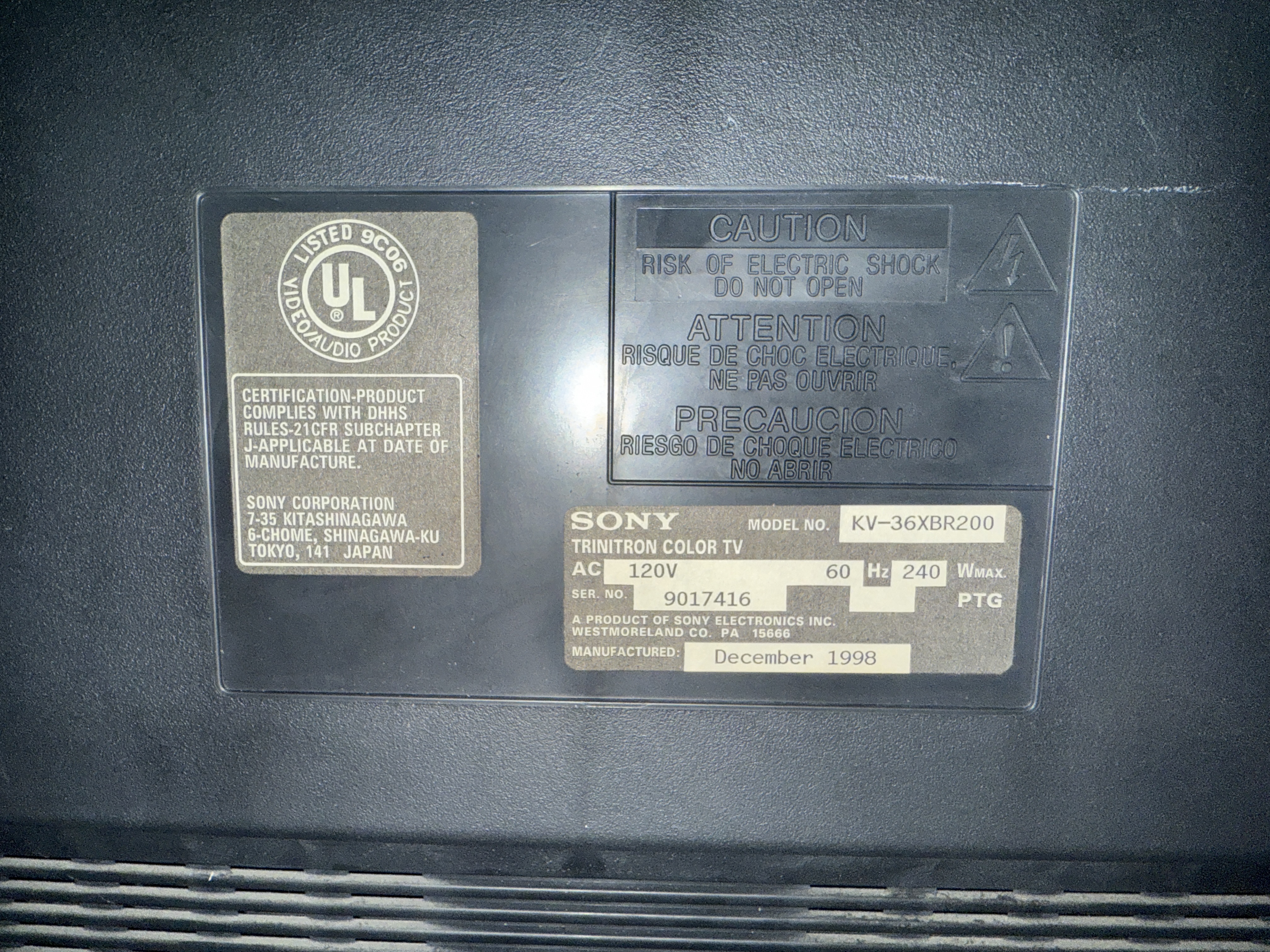 Sony KV-32XBR200