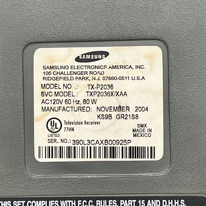 Samsung TXP2036X/XAA