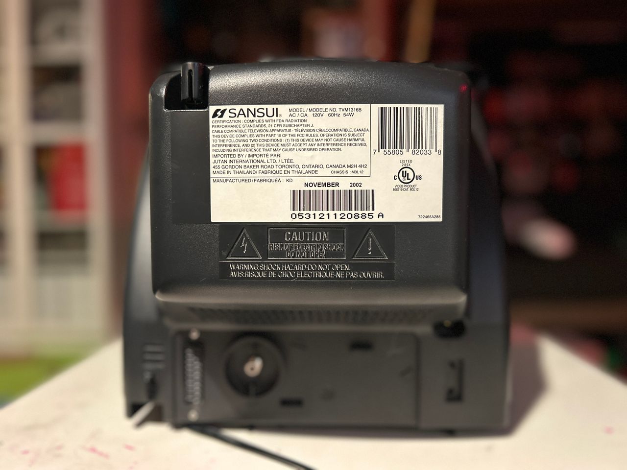 TVM1316B - Back label of the set