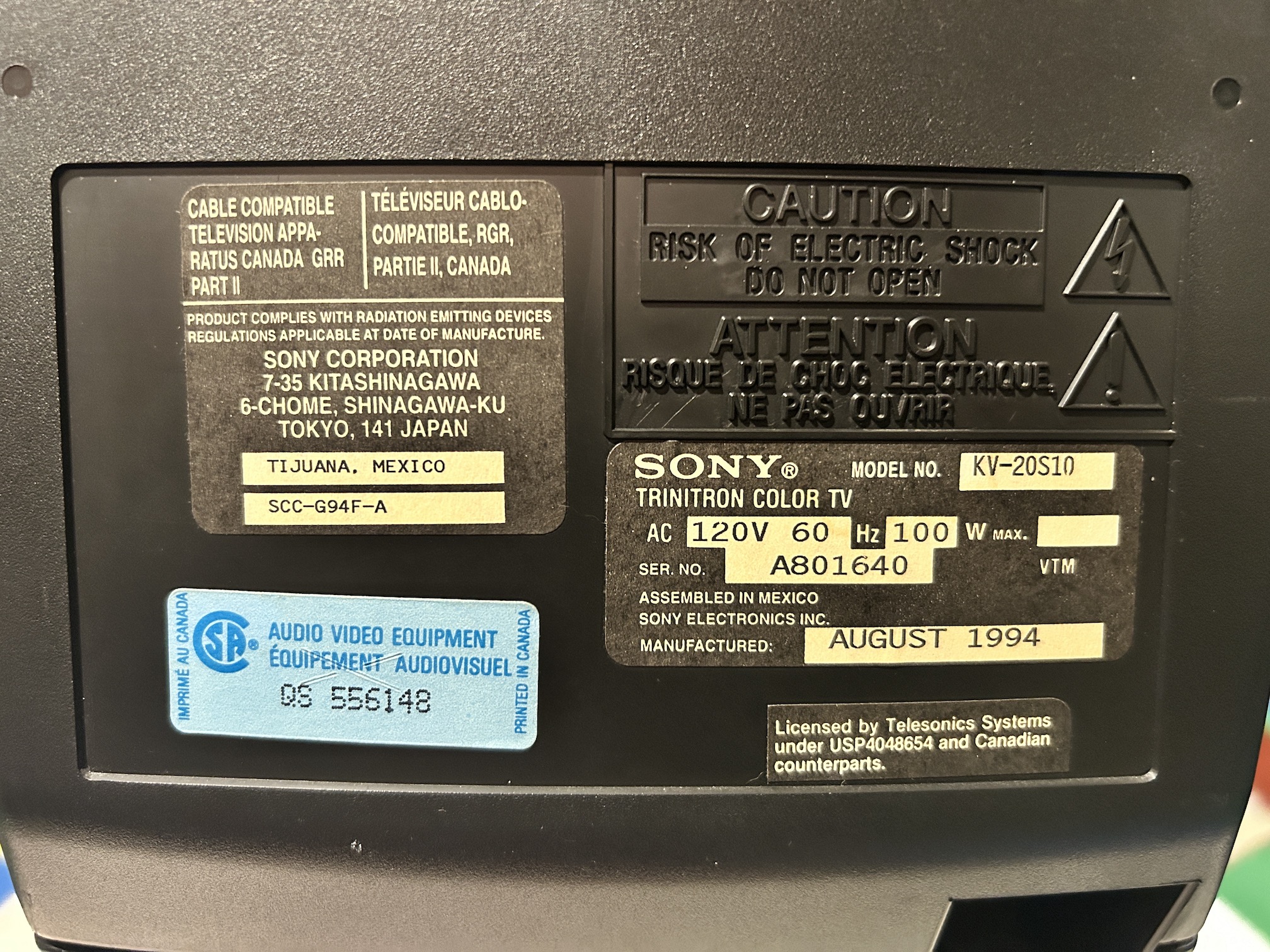 Sony KV-20S10