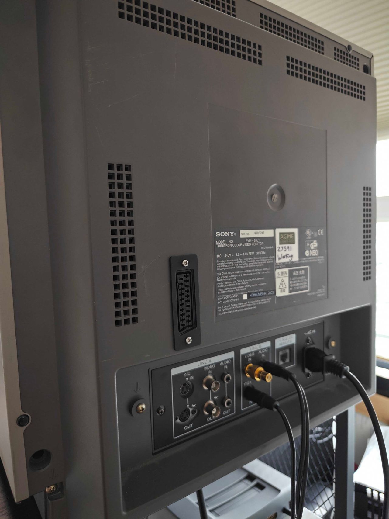 PVM-20L1 - SCART port mounted.