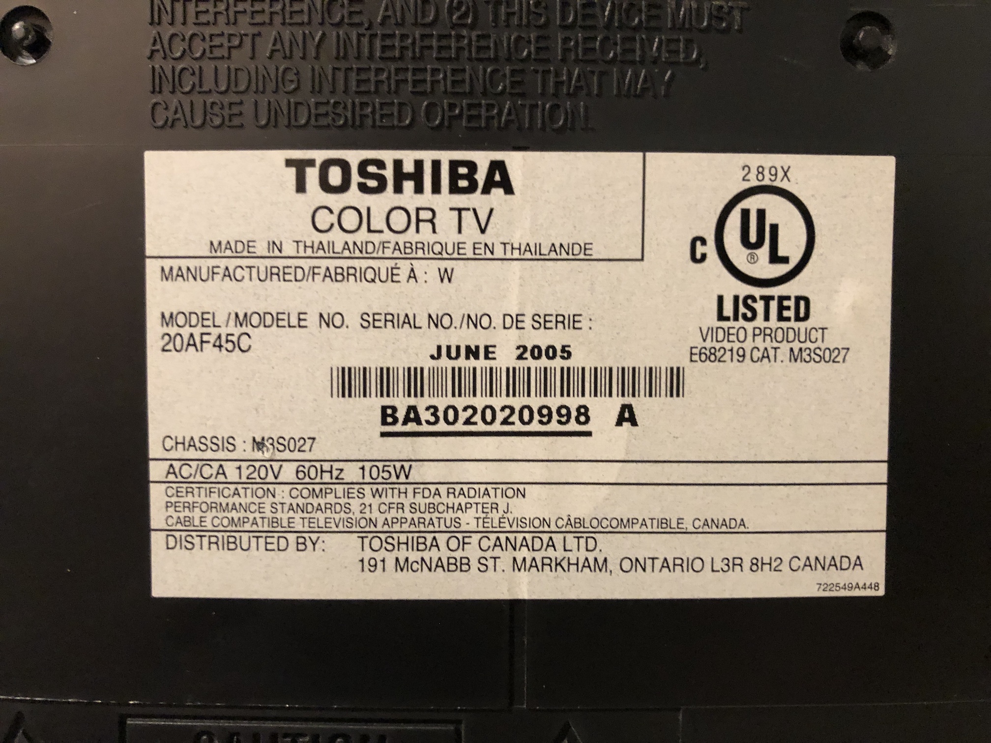 Toshiba 27AF45