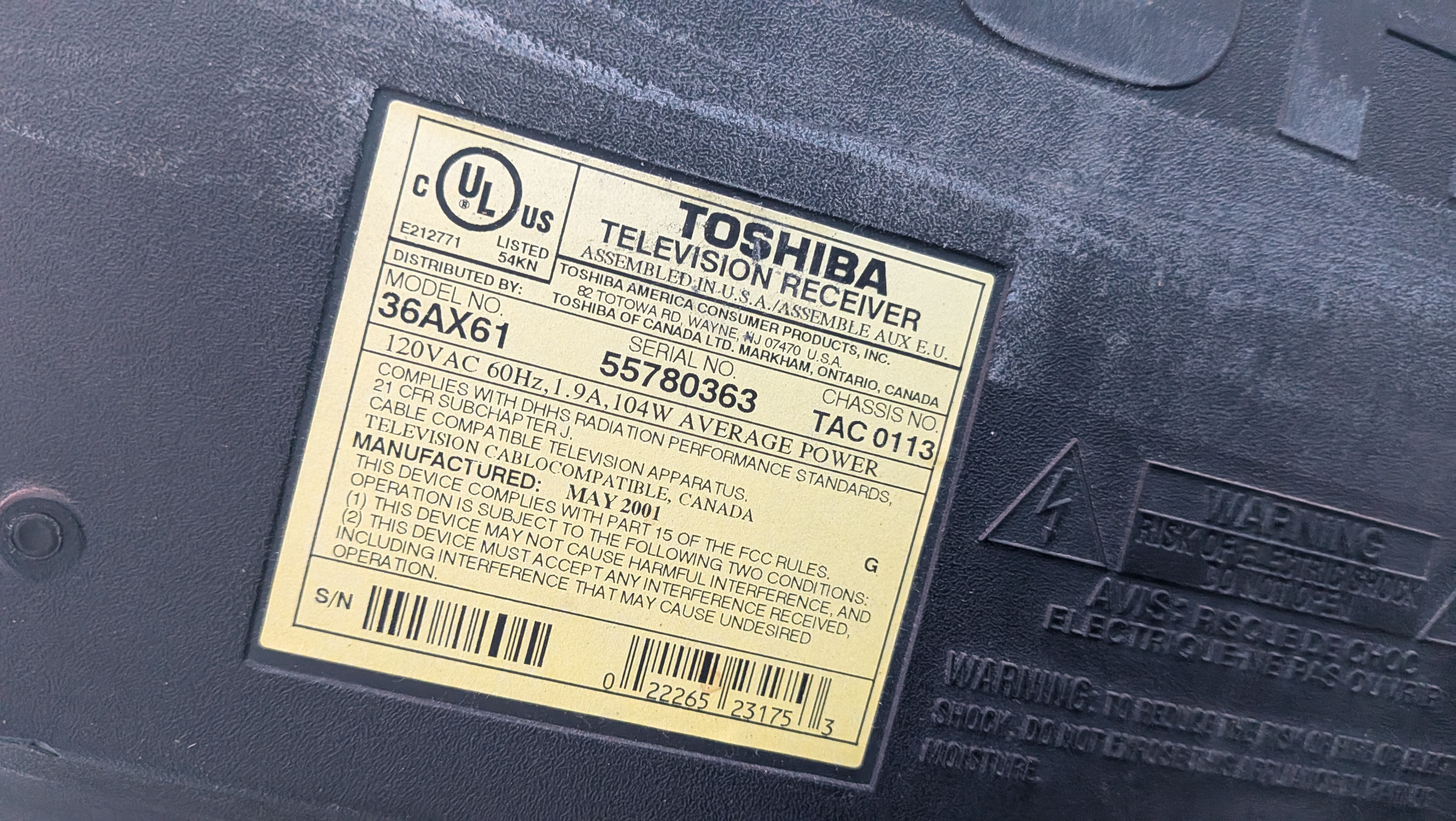 Toshiba 36AX61