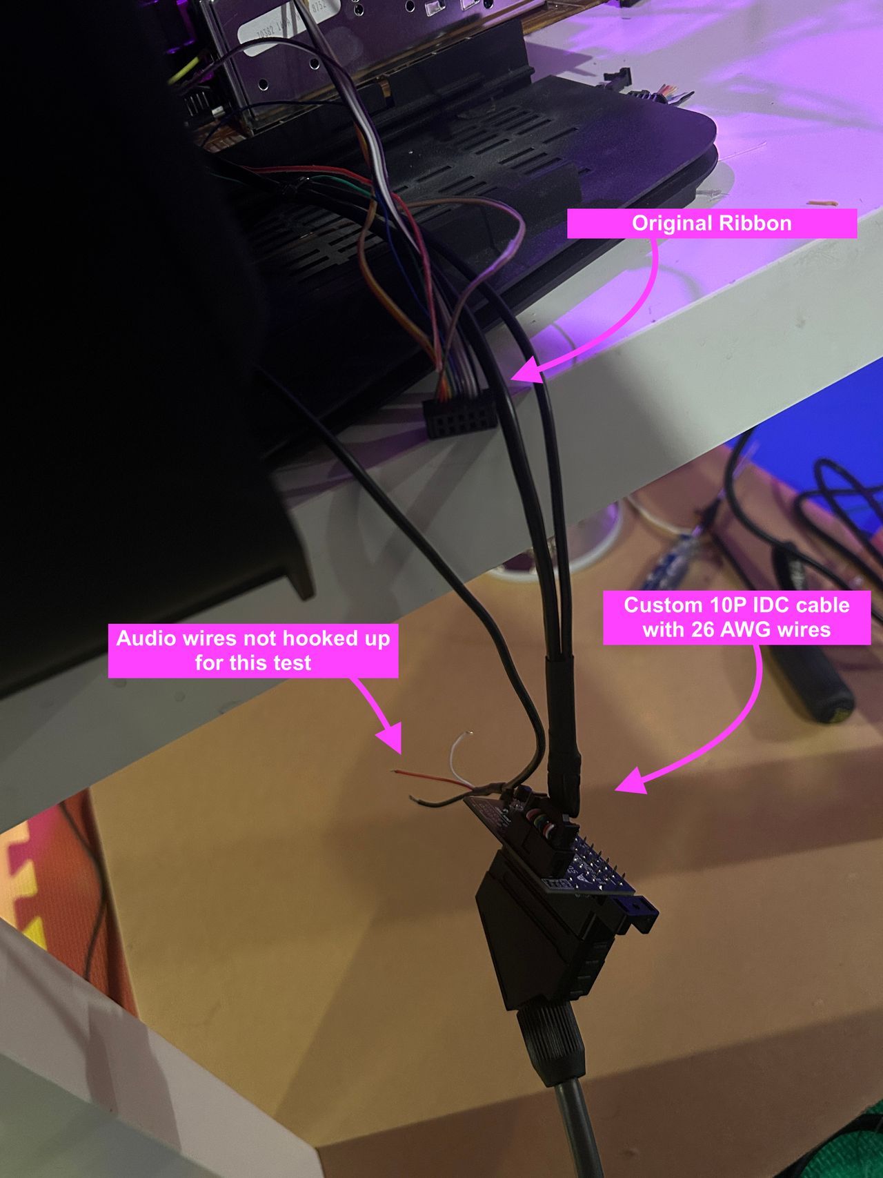 KV-27V20 - I decided to compare a standard IDC ribbon cable, which typically uses 28 AWG wire, with a custom IDC ribbon ca...