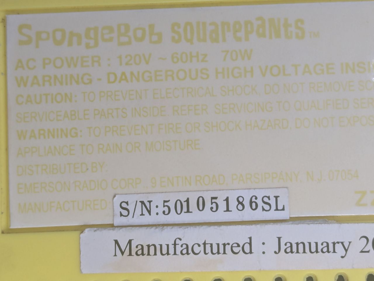 SB315 - Back label