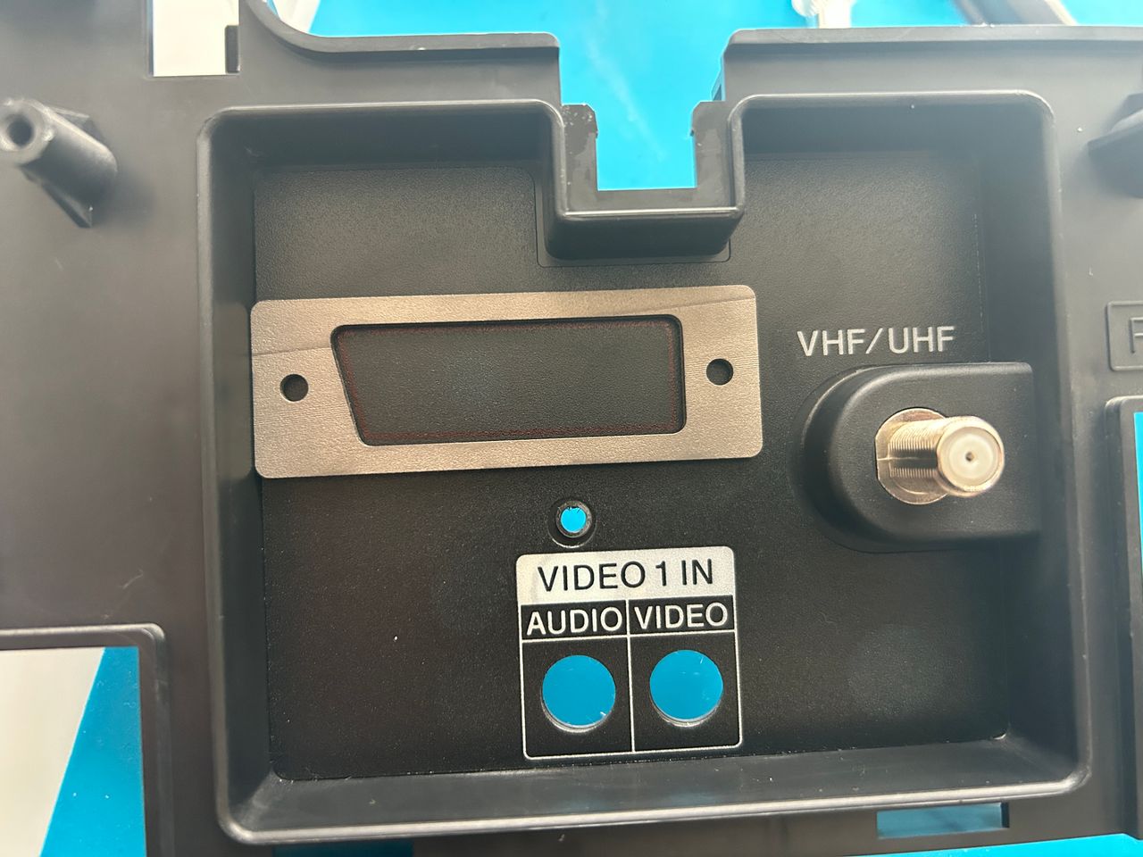 KV-13TR29 - Make sure to not block the VHF/UHF, Video 1 In ports from the back. Make sure power cable can still be routed....
