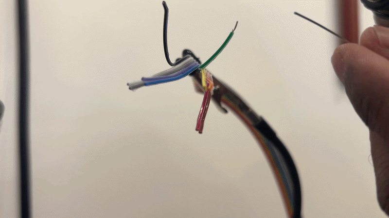 Tinning the stripped wire