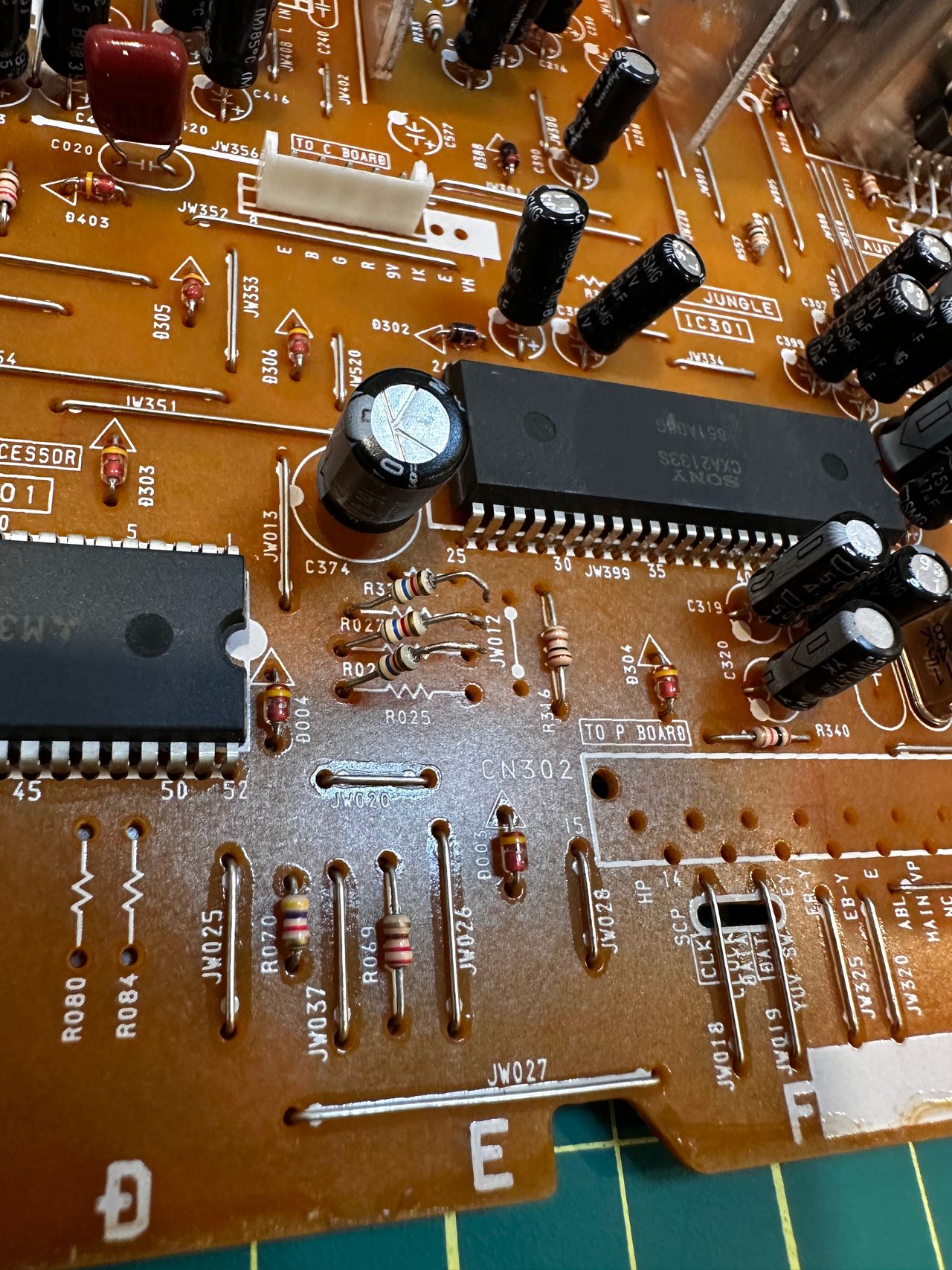 KV-27S42 - R025, R026 and R027 lifted to attach diodes