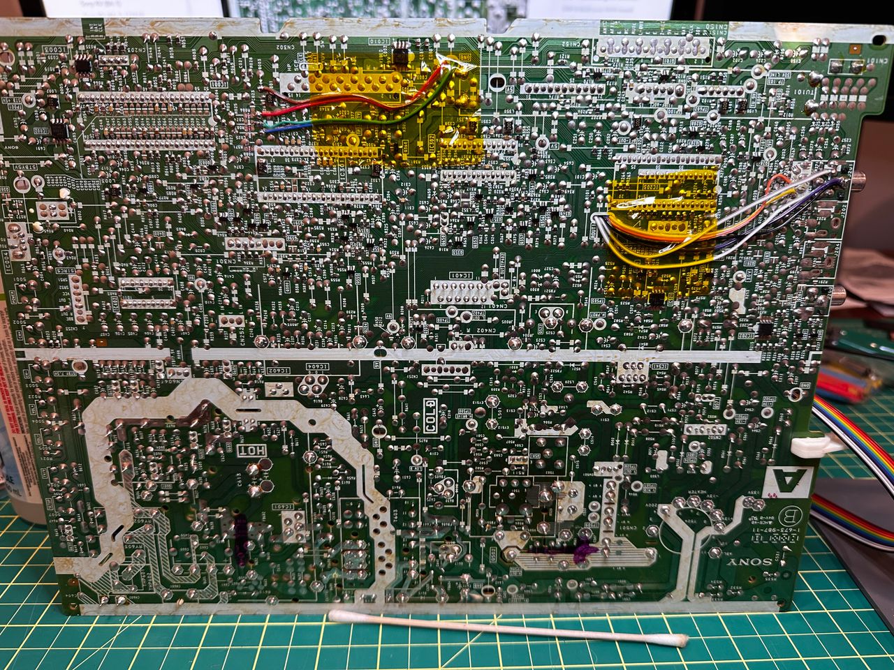 KV-27S42 - Full board mod. I put some tape on to protect the wires