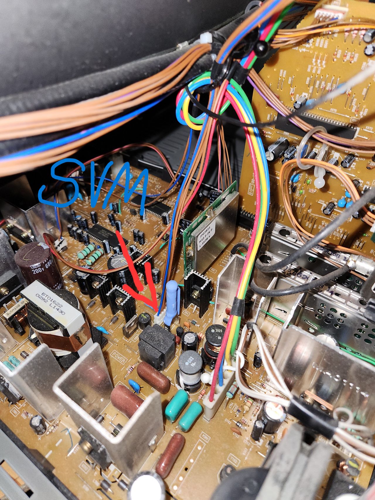 36UX01S - Here is where the VM wire connects to the main board if you prefer to disconnect it there. If your set has been...