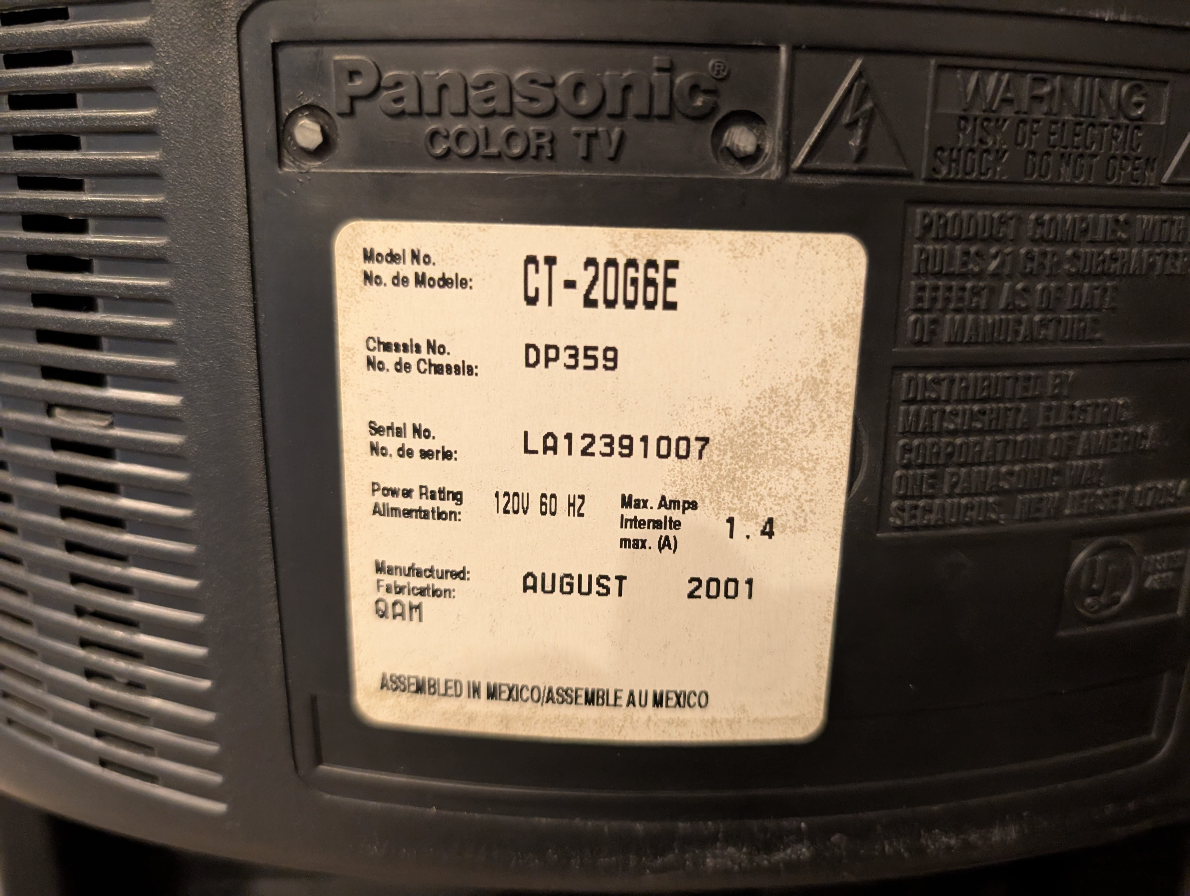 Panasonic CT-20G6E