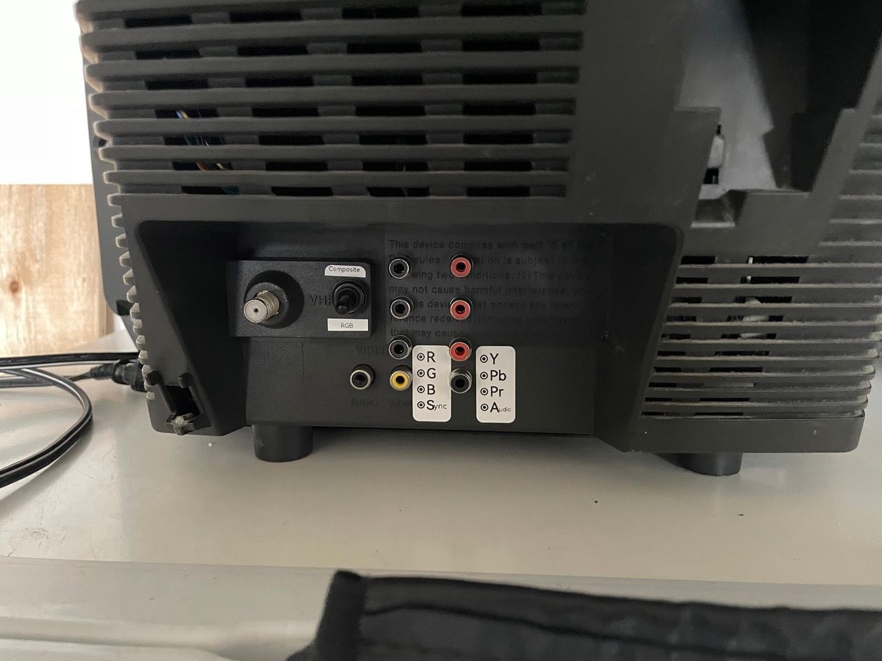 KV-20M40 - The switch is used to commute between RGB and composite on Video1.