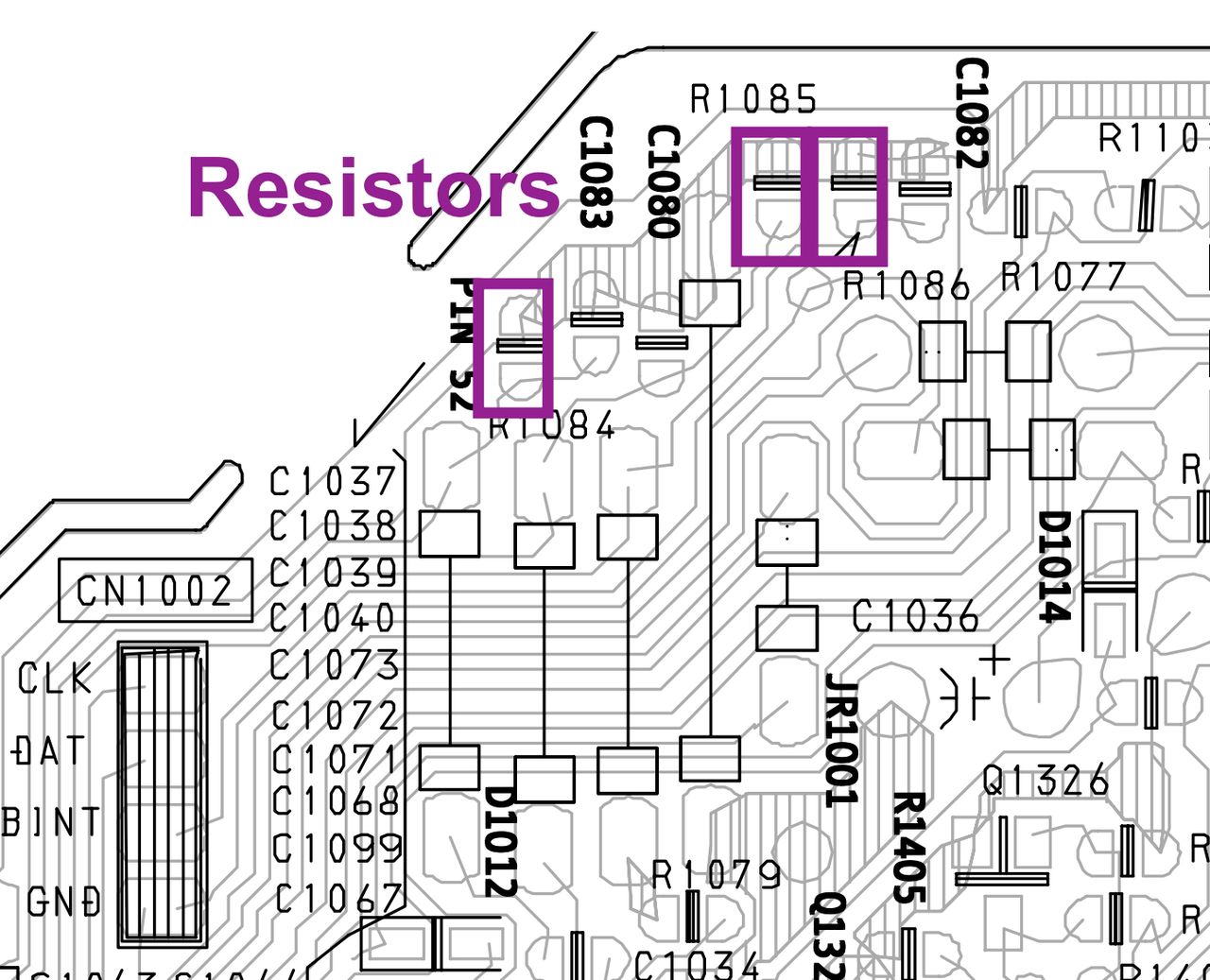 KV-24FV12 - ## STEP 1: Remove the following components Remove the ground resistors R1084 (680Ω), R1085 (680Ω), R1086 (680Ω):